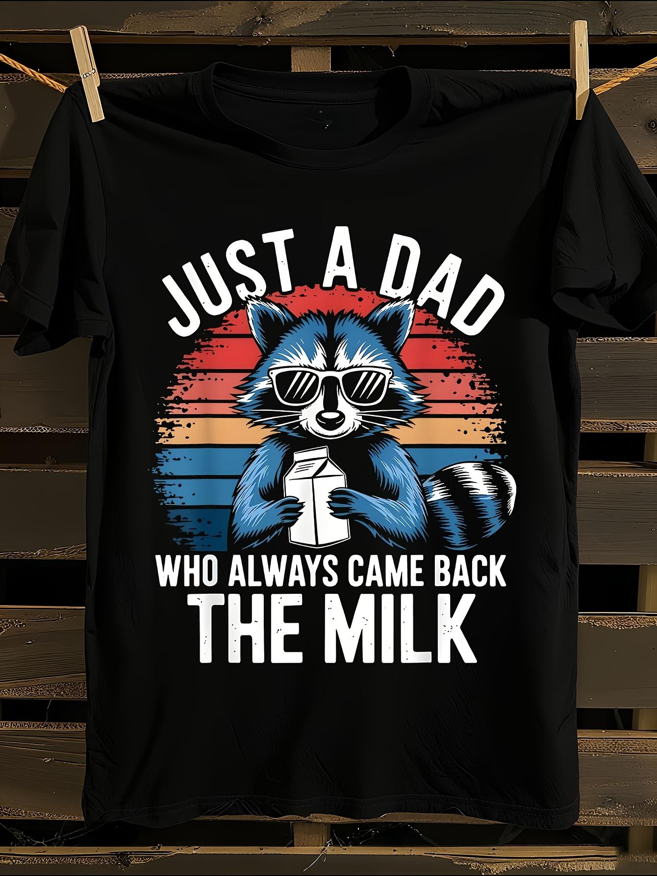

s Funny Raccoon Dad T-Shirt Mens Tshirt Womens Tshirts with Letters Print Short Sleeves T-Shirt Casual Street Tee Shirt Top S