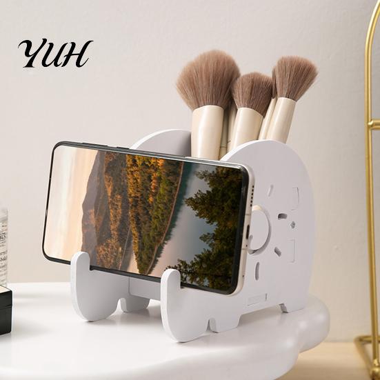 Pen Holder Elephant Pencil Holder, Creative Phone Stand, Practical Storage Box, Desktop And Brush Organizer for Pens Makeup Brushes, Home Office