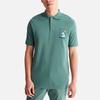Timberland Letter Pattern Printed Moisture Wicking Sun Protection Short Sleeve Polo Shirt Men Polo Shirts Blue-Green A26QV-CL6