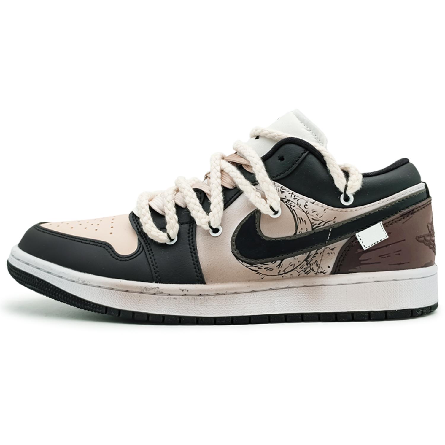 

Jordan Air Jordan 1 Panda Low top Vintage Basketball Shoes Women s Beige Brown DC0774-101(Team131-) 38.5