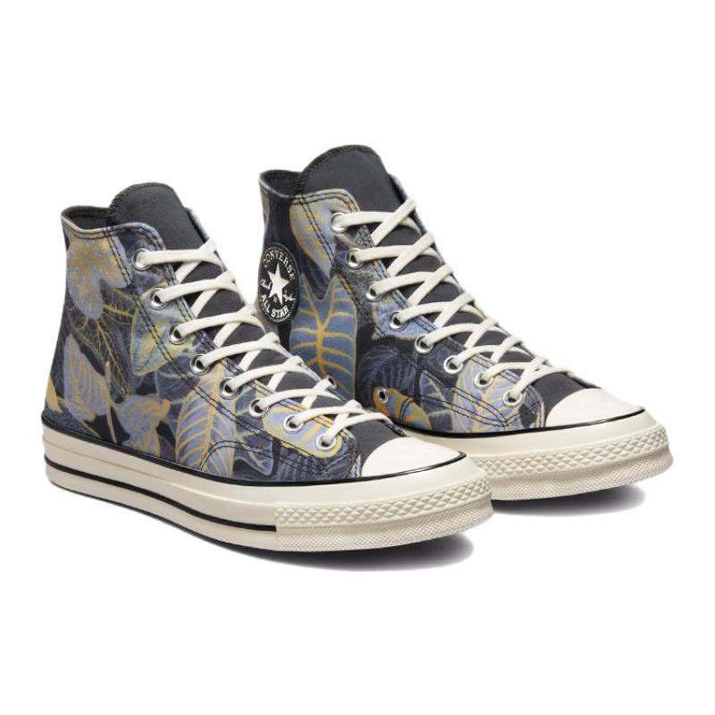 Converse 1970s Chuck Taylor All Star Casual Leaf Print High-Top Canvas Unisex Black Grey