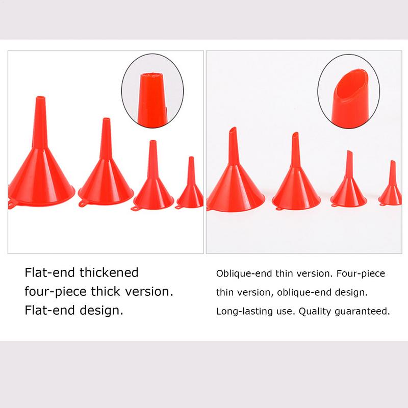 4Pcs Plastic Funnel Set for Car Gasoline Engine Oiling Funnel Auto Home Kitchen Function Portable Engine Oil Funnel Tool