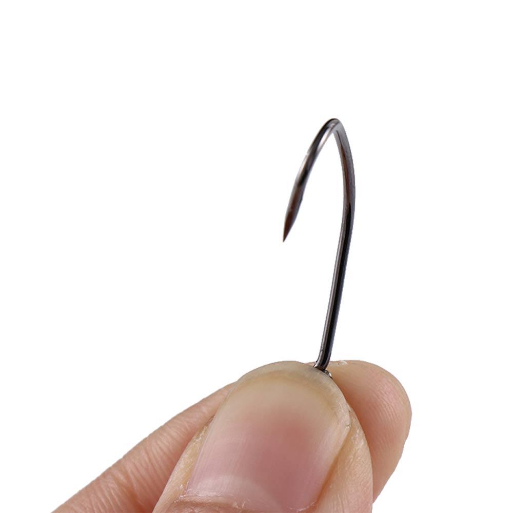 Lure Hooks Barbed Fishing Hooks Off-set Fishing Hook Flattened Sharped Fishhooks Big Long Shank