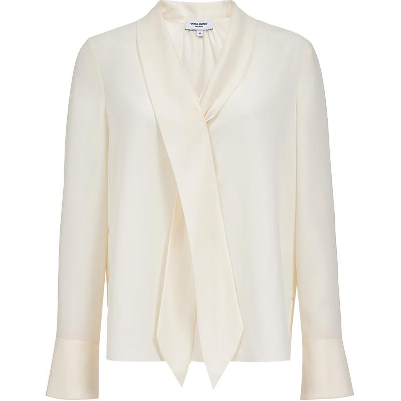 VEROMODA Women's V-Neck Tie-Detail Loose Blouse