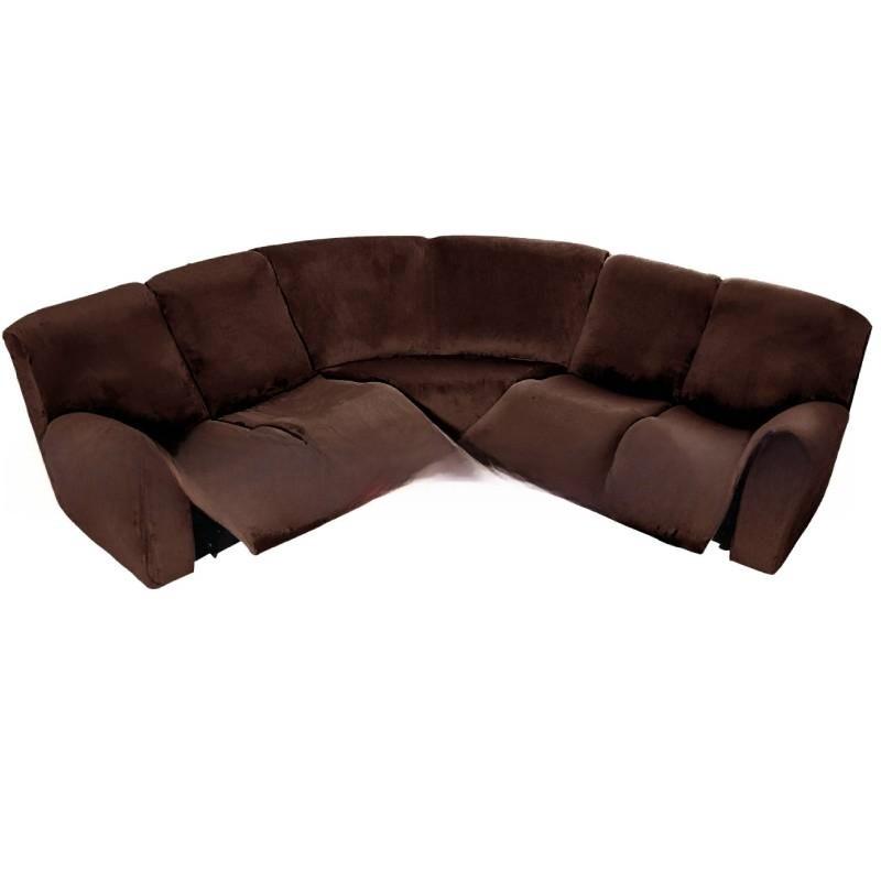 Velvet Lshaped Seven Piece Sofa Cover Set With Stretch Material For Corner Sectionals