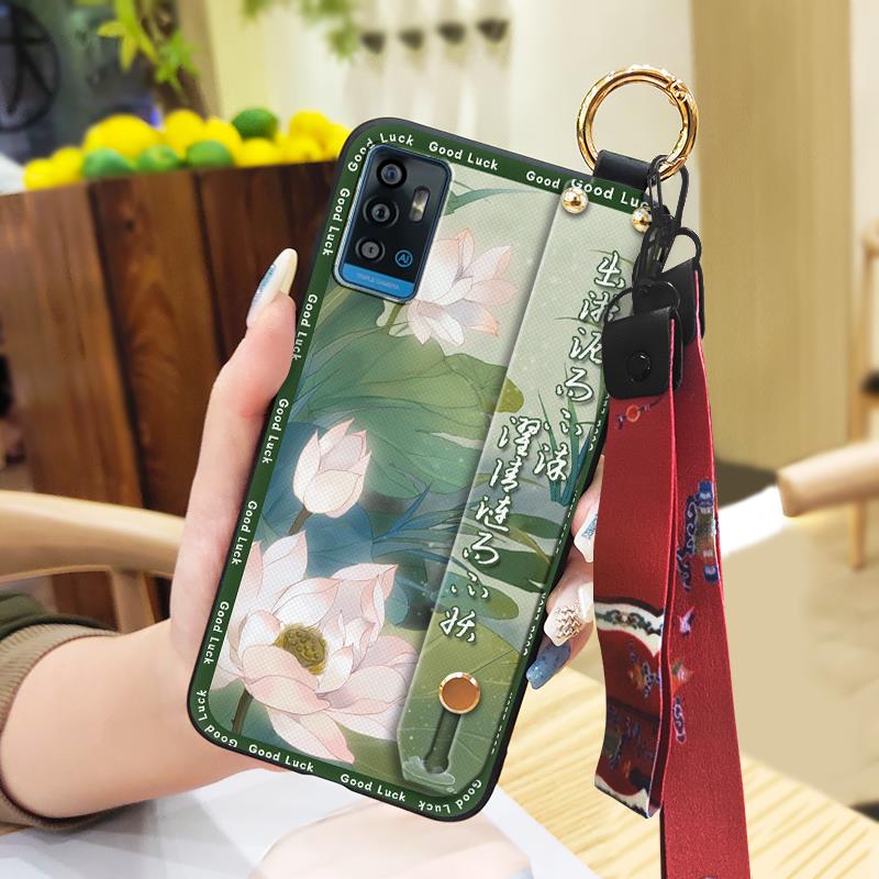 Schutzhülle im chinesischen Stil für ZTE Blade A71 Handschlaufe Armband Stoßfestes Silikon Wasserdicht Anti-Stoß