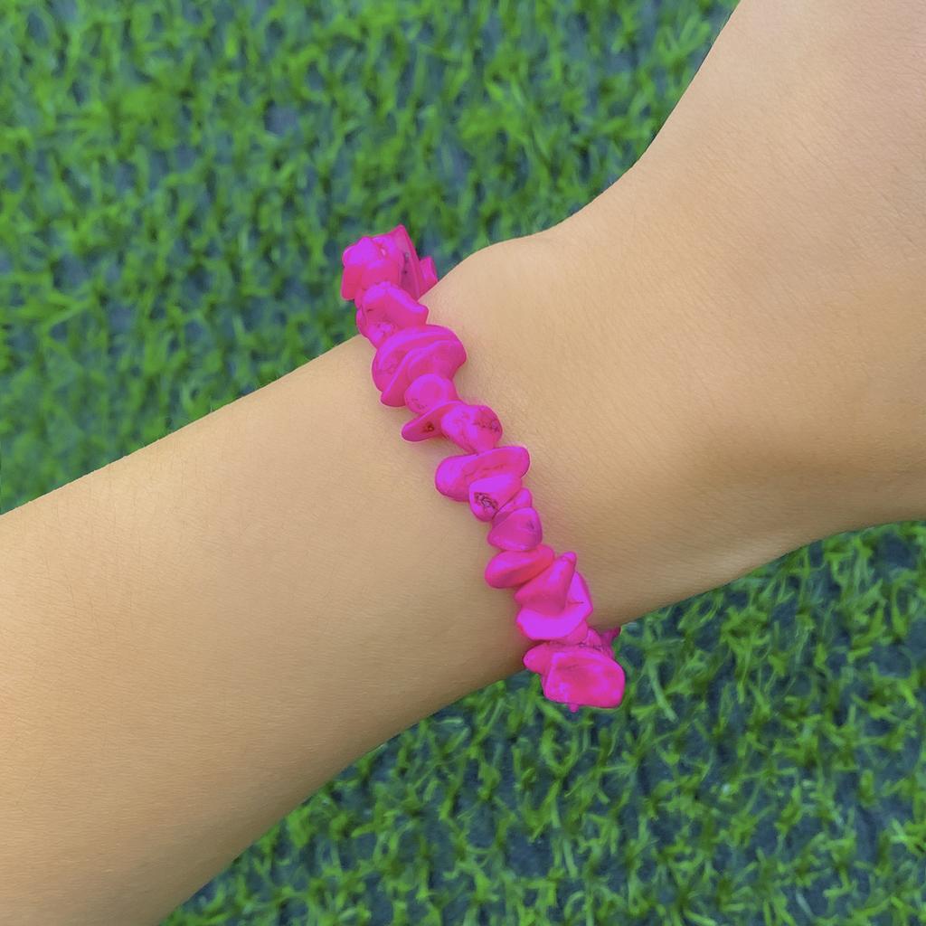 Accessories, simple irregular geometric colored jewelry, creative pastoral gravel elastic bracelet women