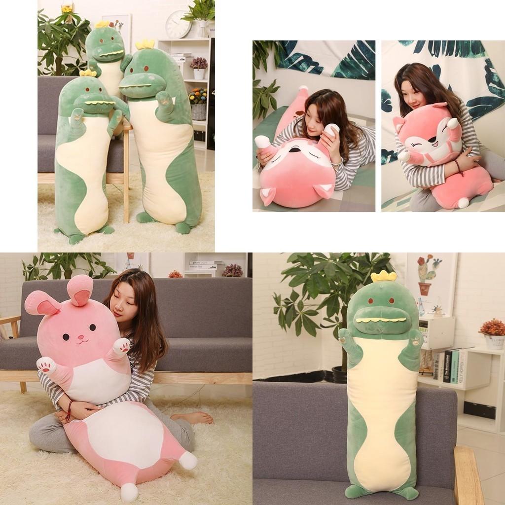Niedliches Cartoon-Tier Weiches Plüsch Langes Kissen Für Rundum-Komfort