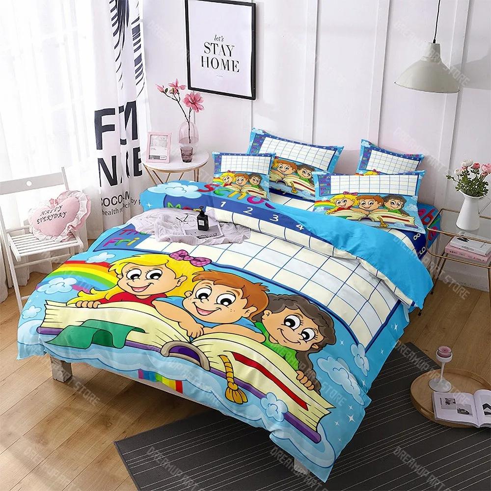 Cute Cartoon Duvet Cover kids party Bedding Set 3D cartoon print Queen King Children's Duvet Cover Room Decoration