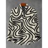 Moda Uomo Primavera/Estate Stile Graffiti Manica Lunga Lino Camicia Color Block Casual Street Trendy Abbigliamento