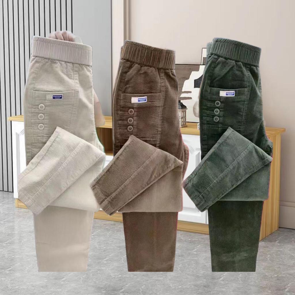 Women Warm Corduroy Harem Pants  High Waist and Slim Figure Versatile and Casual Straight Leg Pants