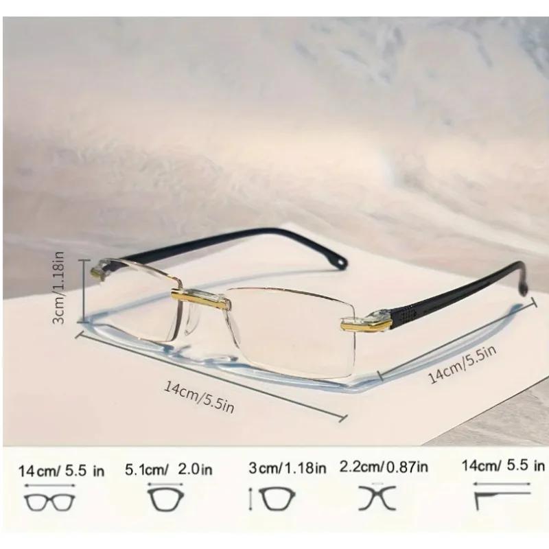 9pcs Reading Glasses Blue Light Blocking Glasses Rimless High-Definition Presbyopia Glasses for Women and Men +1.0 - +4.0