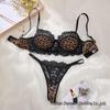 Wild Leopard Print Lace Lingerie Set: European & American Style - Light, Gathered, Sexy Bra & Panty