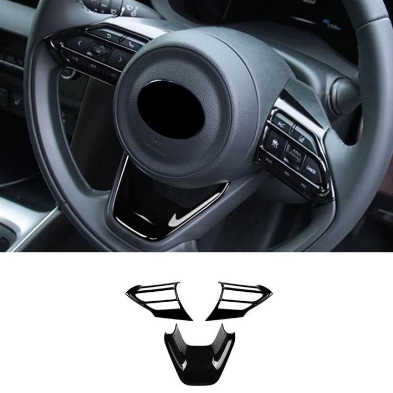 For Toyota Yaris /yaris Cross    CarbonFiber Car Steering Wheel Panel Cover Trim Decorate Frame Sticker Accessories