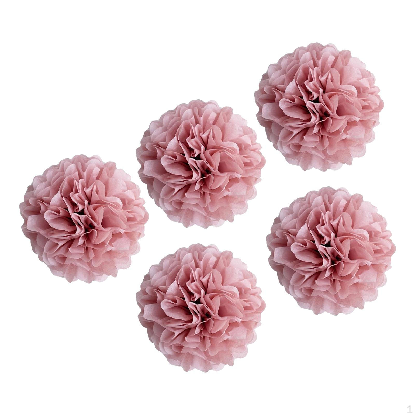 

5 Pcs Hanging Paper Flower Balls Pull Ornament Craft for DIY Party рожевий колір золота