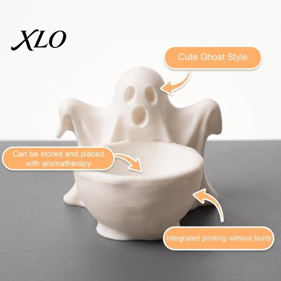 Ghost Ornaments for Halloween 3D Printed Storage Ornament, Cute Candy Bowl, Desktop Decor Jewelry Holder, Creative Desk Organizer Home Office