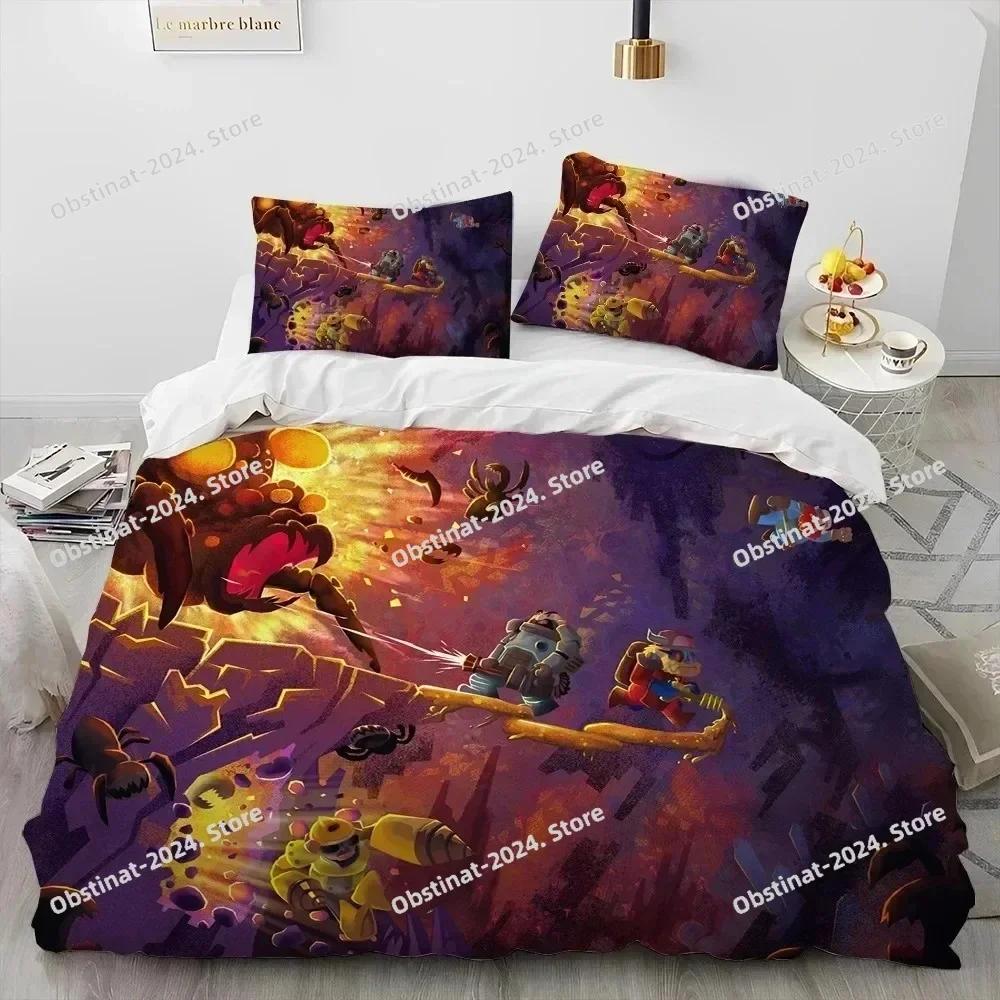 3D Deep Rock Galactic Game DRG Bedding Set Printed Single Comforter Quilt Duvet Cover Pillow Case 3 Pieces Sets Kids Adult Size