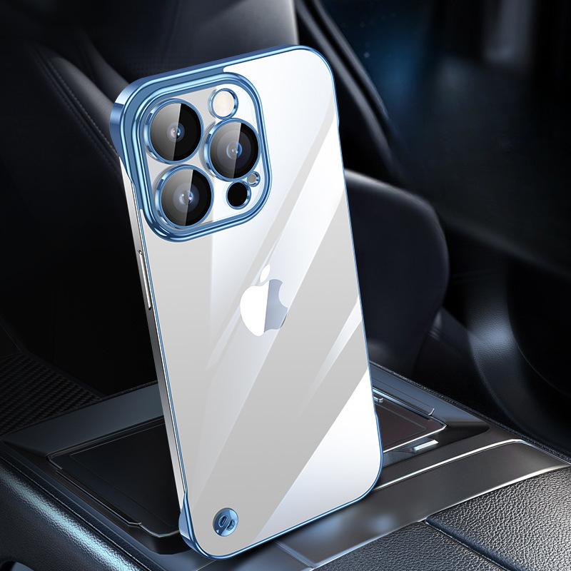 Simple Electroplating with Lens Film, Suitable for Apple 14ProMax Phone Case, Transparent IPhone13 Anti-drop Protective Case