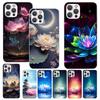 Lotus Blue White Flowers Phone Case For Apple iPhone 16 15 14 13 12 11 Pro Max Mini XS XR X 7 Plus 8 + SE Soft Silicone Print Sh