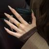 Elegant Three-Dimensional Golden Osmanthus Women's Ring: Light Luxury, Versatile, Stackable, Openable, Fashionable Index Finger Jewelry