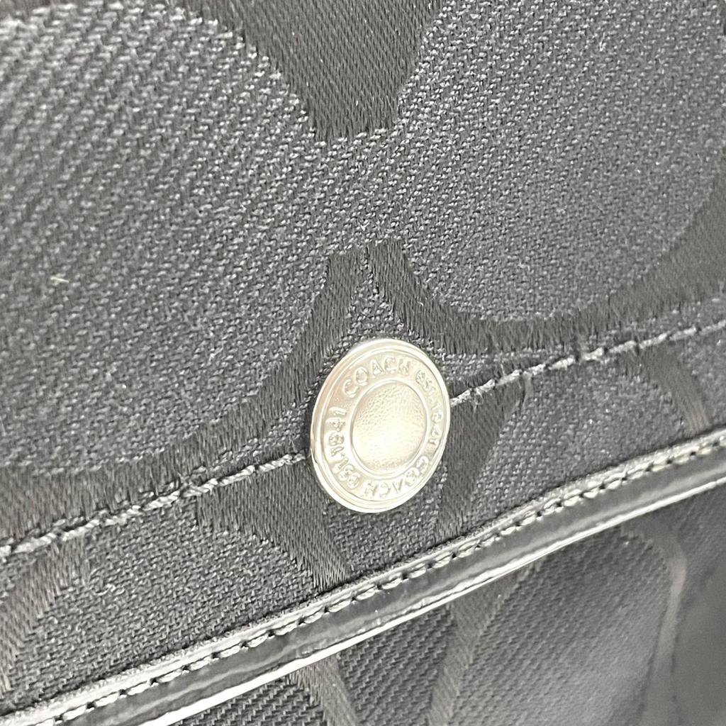 Used COACHShoulder Bag Black canvas/Patent Leather Women