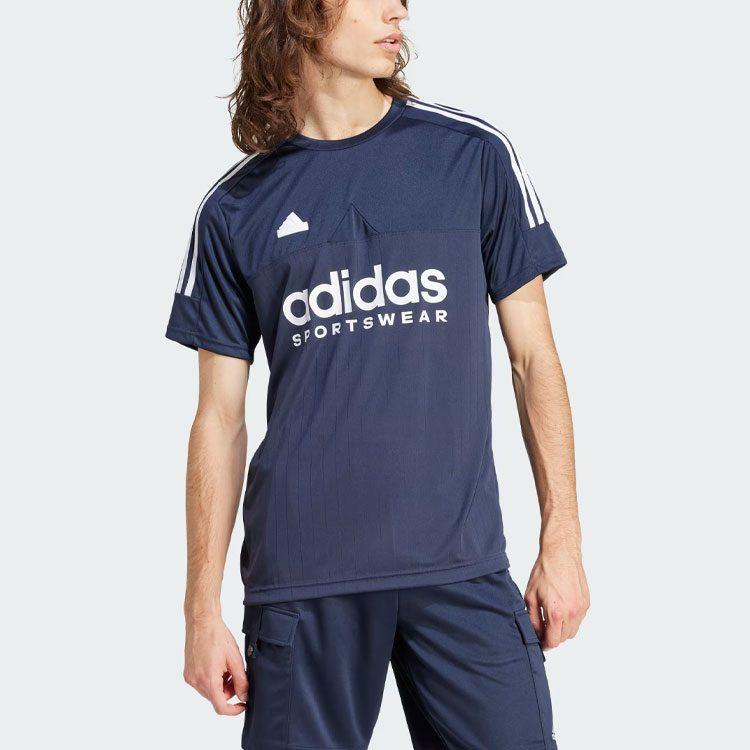 adidas T Shirts Men's Dark Blue Crew Neck Moderate Straight Fit IS1501