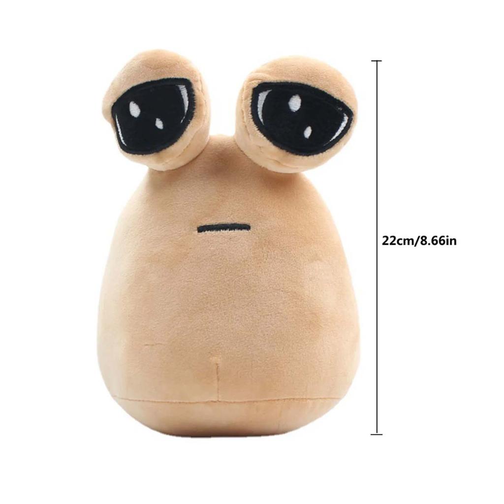 8.6in Alien Sad Pou Plush Toy Stuffed Animal Hot Game, Emotion Alien Plushie Stuffed Animal Pou Doll, Children's Day Gift