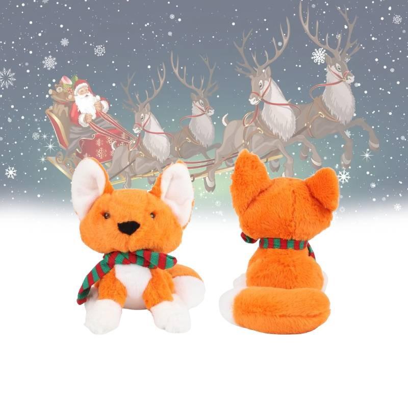 Fox Scarf Christmas Plush Toy Girl Children Birthday Holiday Gift Doll Decorated