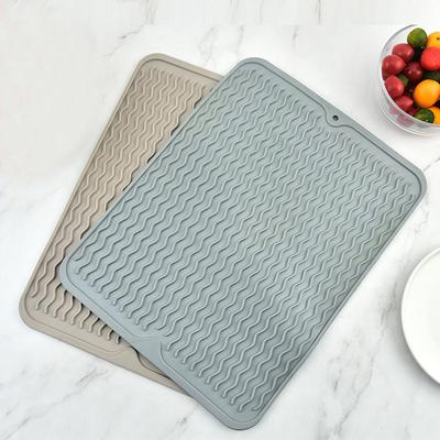 Silicone Dish Drying Mat Protector Sink Mat Table Kitchen Home Anti Slip Drying Dishes Drain Mat Heat Resistant Kitchen Sink Mat