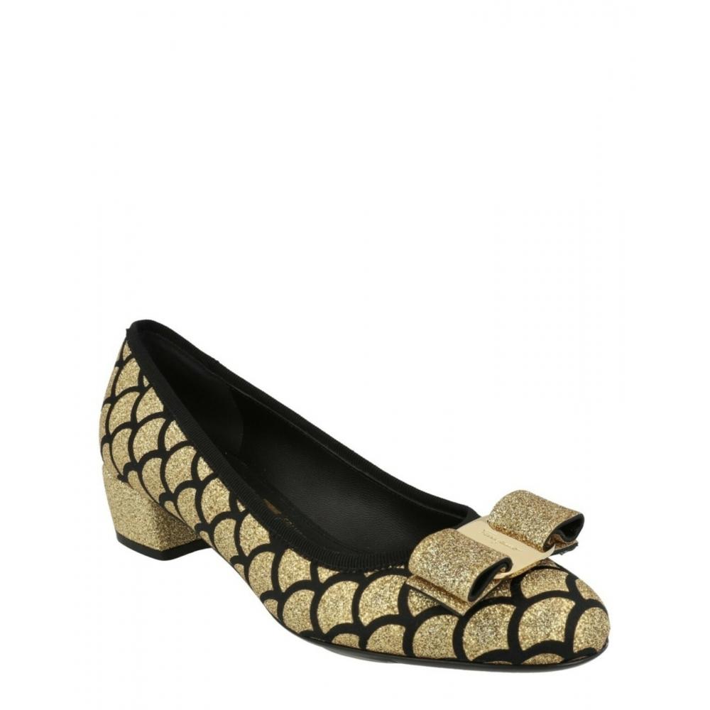 Salvatore Ferragamo Vara Glitter Pumps   Narrow Width Black