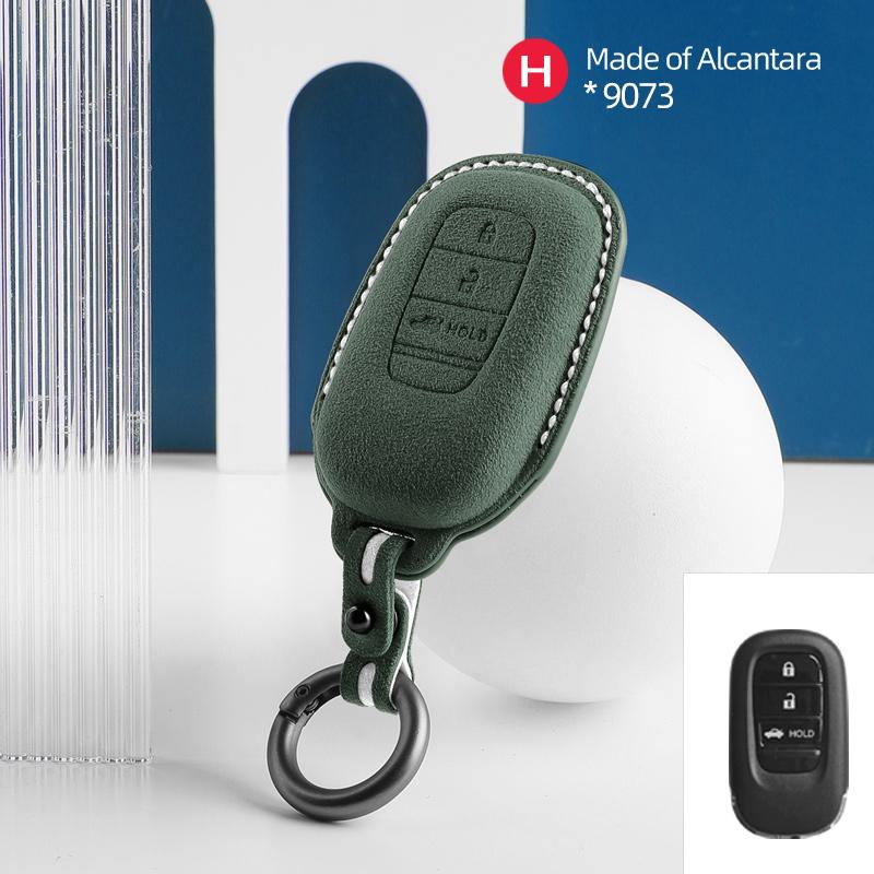 Car Key Case Cover Shell For Honda Civic Accord Hrv Crv 3 4 Button Suede Remote Protector Interior Accessories