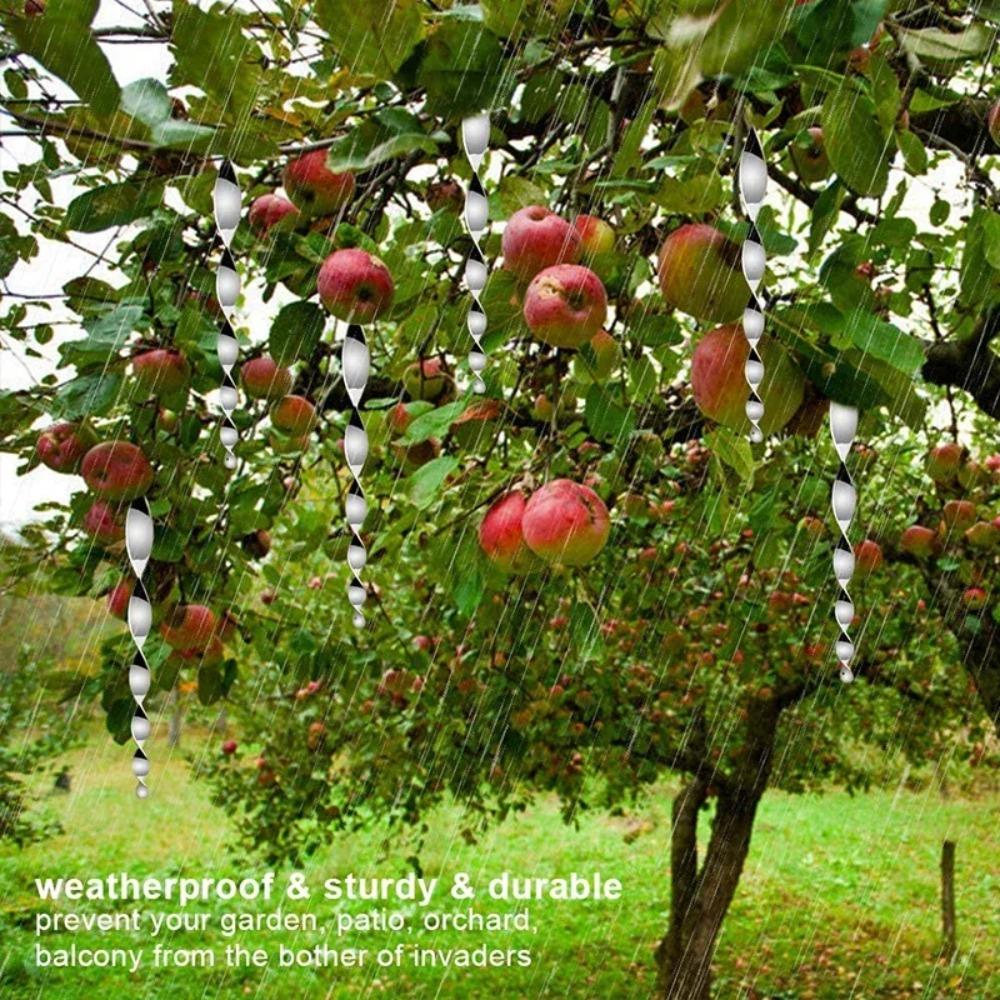 20/10/4pcs Bird Repeller Rotating Rod Reflective Wind Spiral Deterrent Control Device Agricultural Scare Bird Garden Ornaments