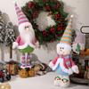 Festival Telescopic Christmas Doll with Extendable Legs Santa/Snowman Figure for Home Display Yuletide Table Decoration
