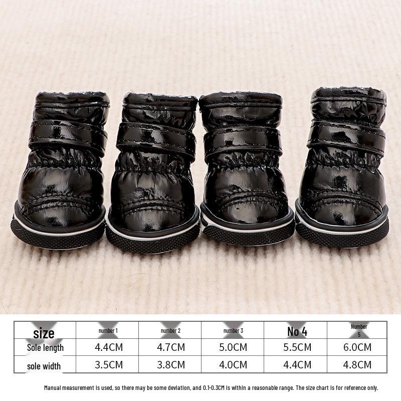 Petites Bottes de Neige en Coton pour Chien: Chaussures chaudes pour animaux de compagnie pour l'automne et l'hiver - Pack de 4