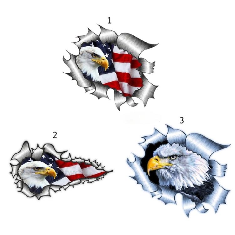 American Bald Eagle Flag Decal Reflective Sticker Waterproof Car Accessories
