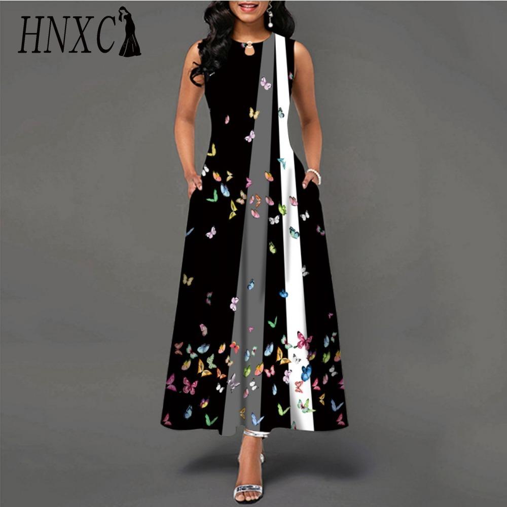 HNXC 48 barev Nové dámské volné vintage květinové volánové šaty Befree šaty Velká letní párty Tílka Elegantní maxi šaty