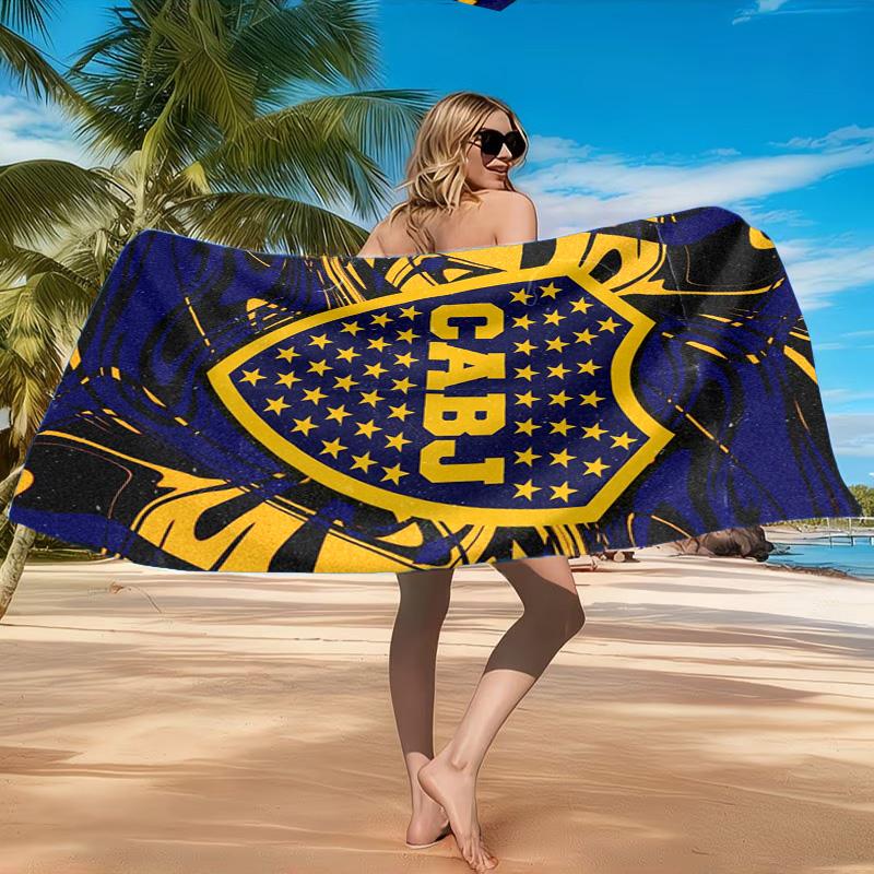 Juniors Football Club Design Printed Microfiber Beach Towel, Soft And Absorbent, Quick-Dry, Ideal for Summer Travel, Beach Essential, Swimming Pool