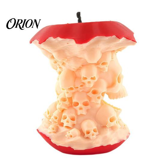 Spooky Room Decor 3D Printed Apples Skull Figurine, Skeleton Macabre Home Accents Sculpture, Halloween Gothic Desktop Decor, Personalized Holiday