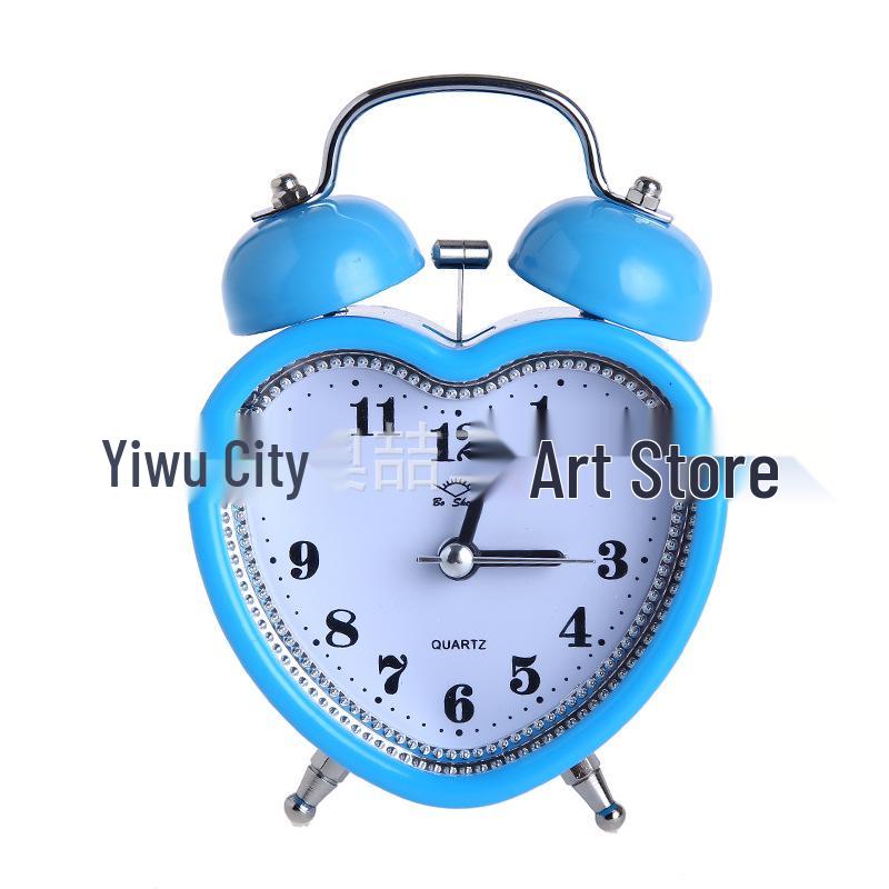 Luminous Silent 3-Inch Metal Bell Alarm Clock with Light - Creative Gift for Students