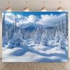 Extra-large winter Christmas scene backdrop - Polyester fiber wall decoration of snowflakes in the sky backgroundZL