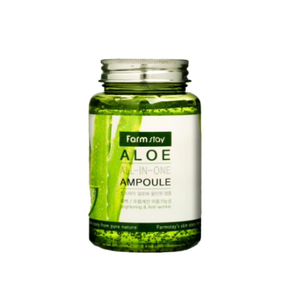 Farmstay Aloe All-In-One Ampoule 250ml, Cooling & Soothing Relief, K-Beauty