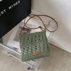 Chic Handmade Paper Straw Crossbody Bag Solid Color Zipper Closure Shoulder Messenger Bags for Women Summer Beach Urban Outings