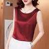 Trendy Women's Mid-Sleeve Imitation Silk Shirt for Summer and Autumn 2024
