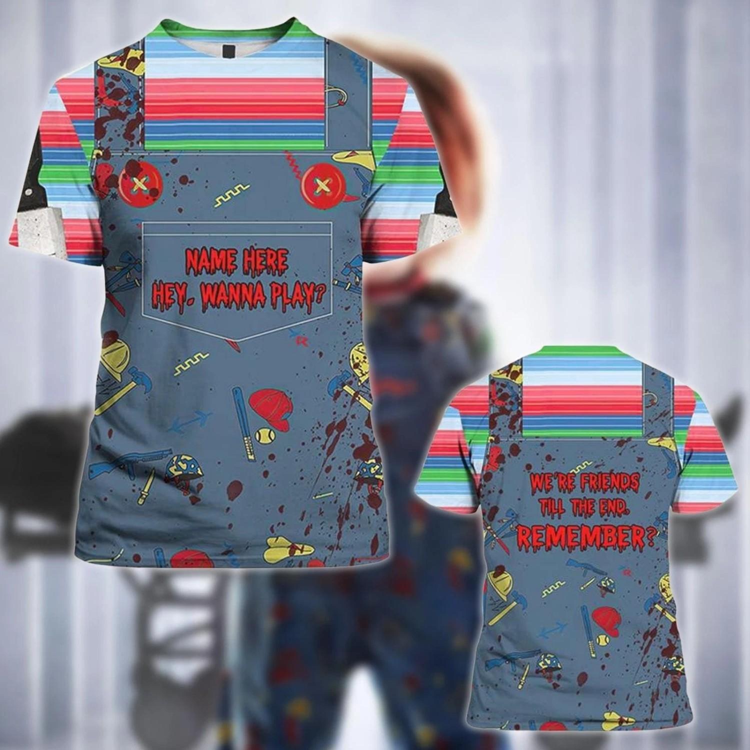 Personalized Halloween Chucky Cosplay Costume Tshirt 3D XXXL