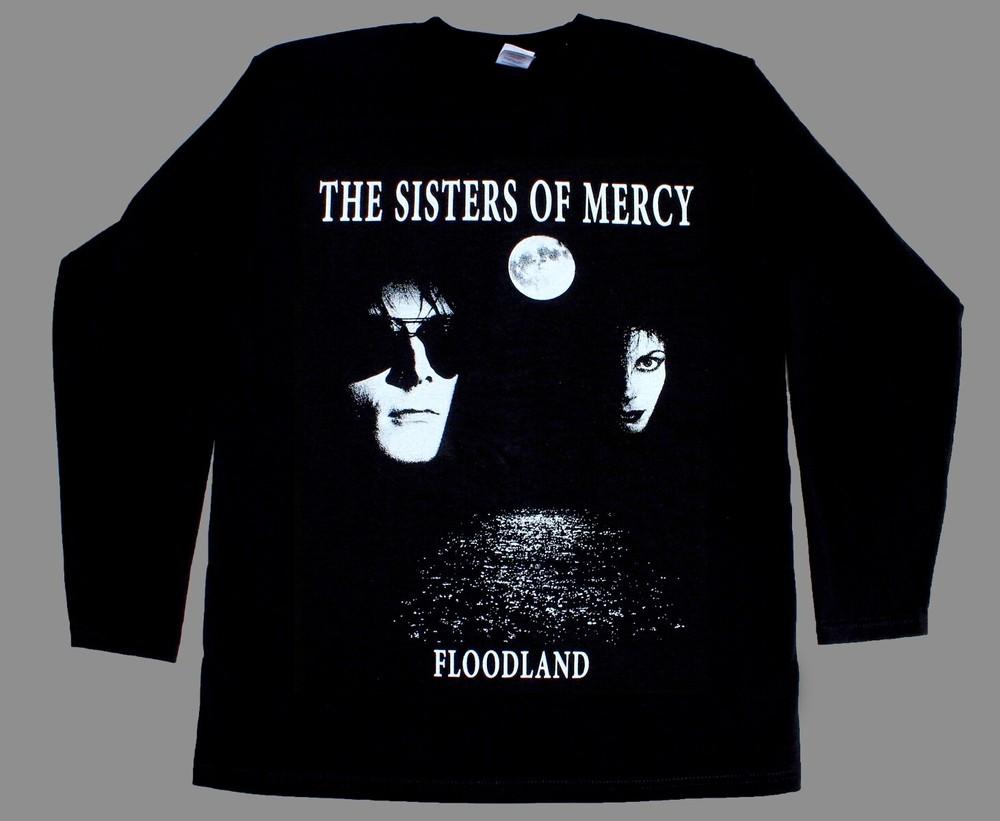 Sisters of mercy floodland new black shortlong sleeve tshirt 3xl 4xl 5xl M
