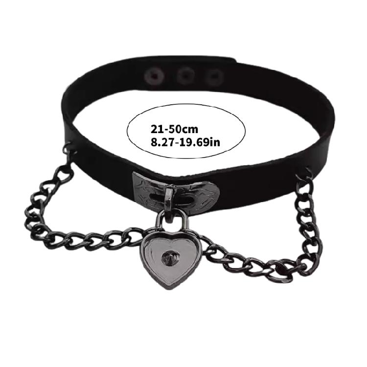 Soft Leather Necklace Women Heart Necklace Leather Fashion Jewelry Punk Chain Necklace Leather Texture Perfect for Party