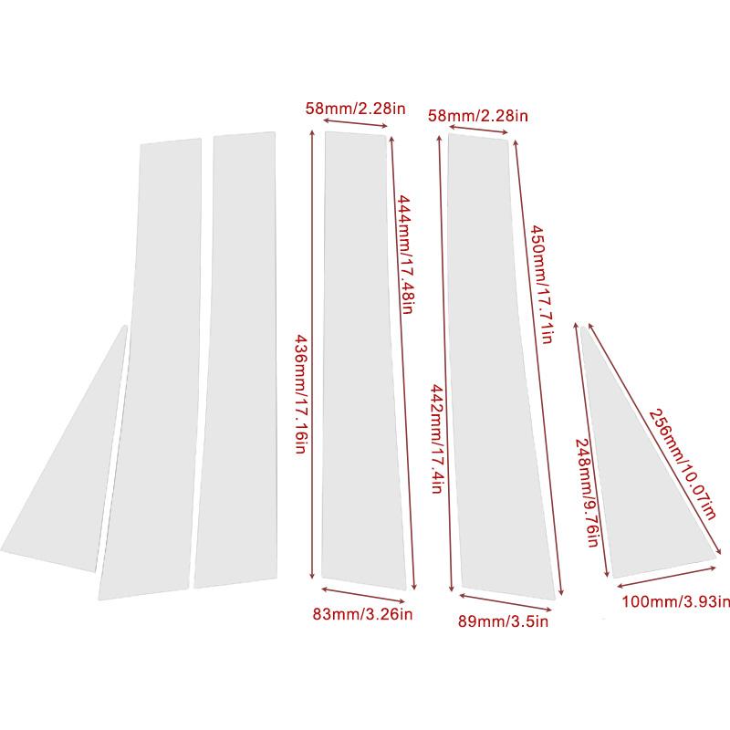 6Pcs Silver Stickers For Chevrolet Captiva 2007-2018 Car Door Pillar Posts Trim Panel Cover Auto Window Chrome BC Column Parts