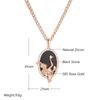 Big Oval Black Stone Pendant Necklace Women Fashion  Rose Gold Color Accessories High Quality Daily Fine Jewelry
