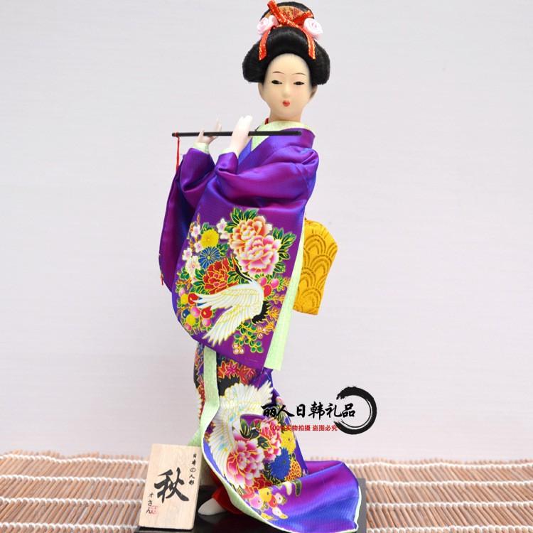 12 Inch Japanese Geisha Kimono Doll, Traditional Maiko Figurine for Sushi Bar Decor & Oriental Home Accent, Artisan Gift