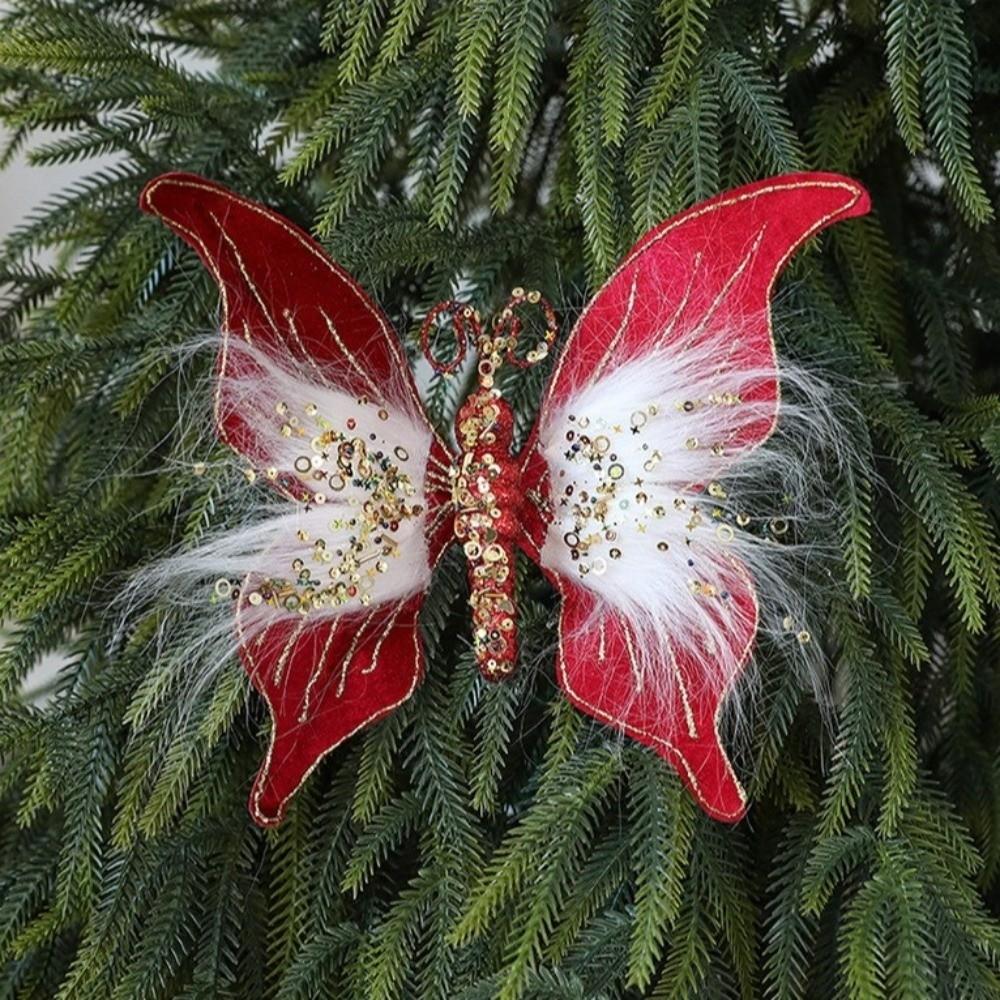 with Clip Christmas Butterflies Ornaments Christmas Tree Decoration  New Year Celebration